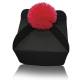 Barrette noir avec pompon coloré 