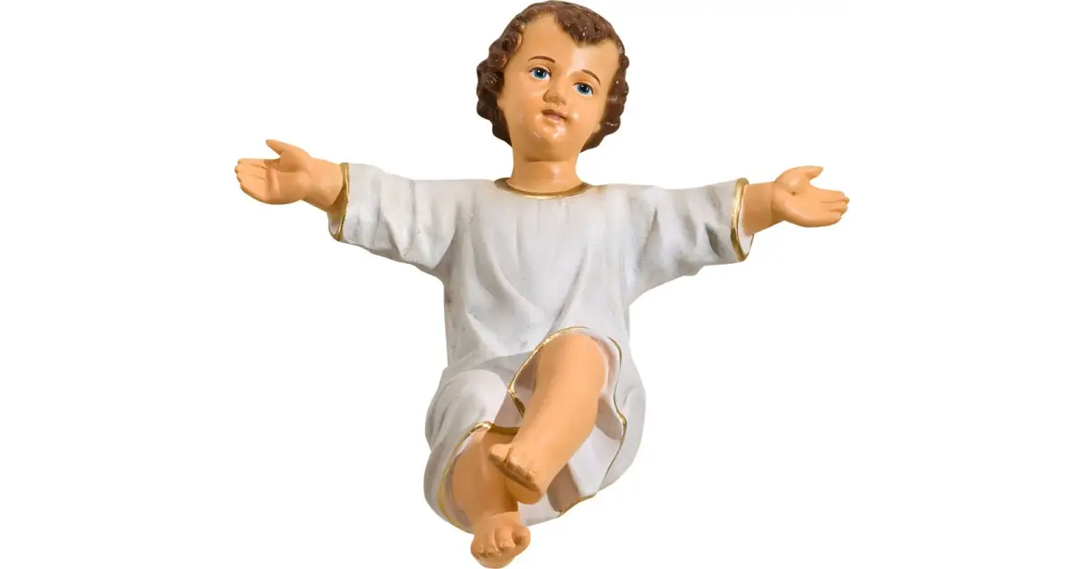 Statue Enfant Jésus 20 Cm En Résine - Fabrication Artisanale | Cadeau De Noël Idéal